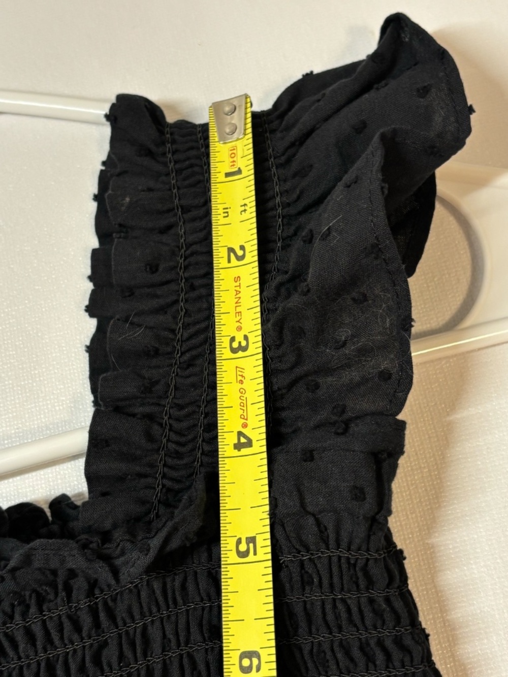 Kourt Black Swiss Dot Smocked Tiered Maxi Dress Ruffle Straps Cottagecore XS - Picture 7 of 9